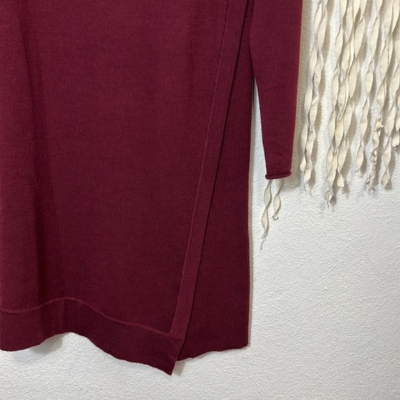 Eileen Fisher Burgundy Knit Merino Wool Sweater Dress Size Small - Picture 5 of 10